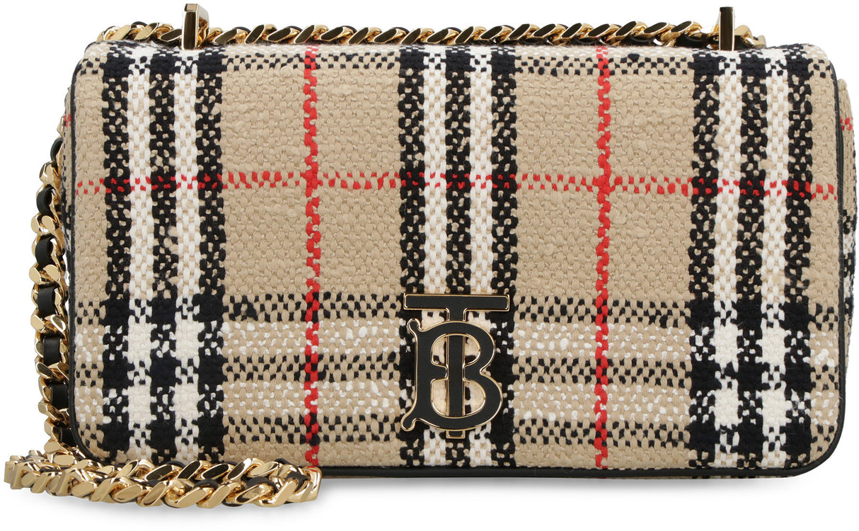 حقيبة يد Beige Check Crossbody Bouclé الأصلية للنساء