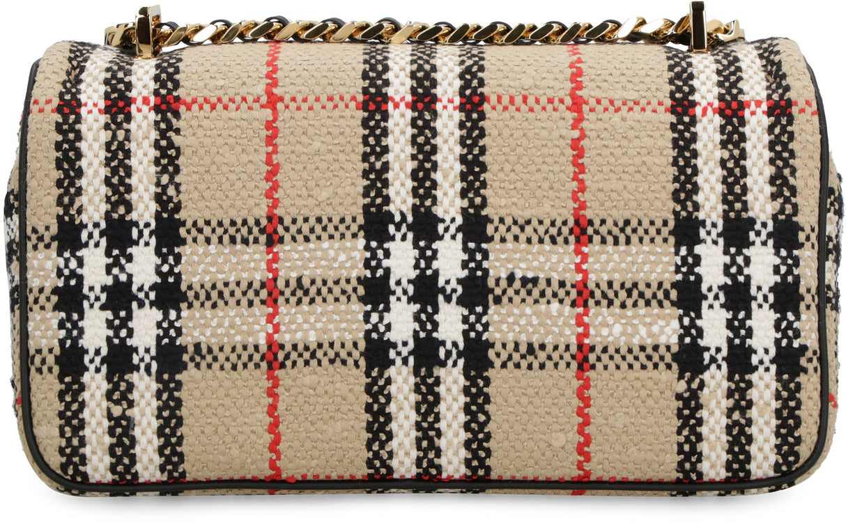 BURBERRY Beige Check Crossbody Bouclé Handbag for Women