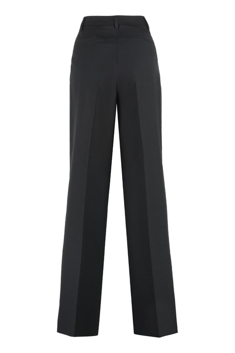 Black Wool Trousers for Women