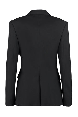 BURBERRY Double-Breasted Wool Blazer for Women - Slim Fit, Black