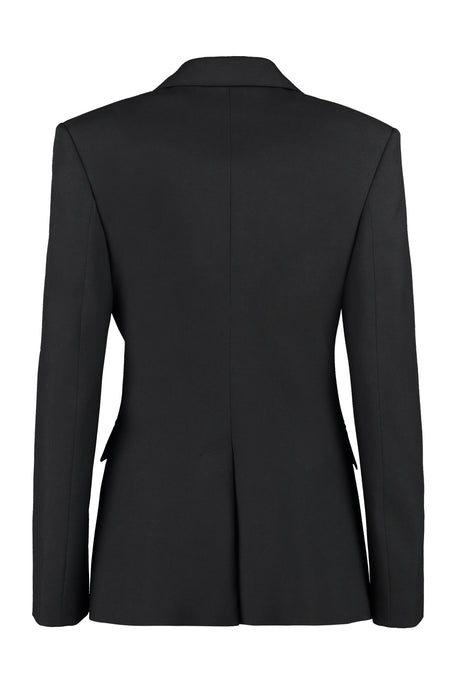 BURBERRY Double-Breasted Wool Blazer for Women - Slim Fit, Black