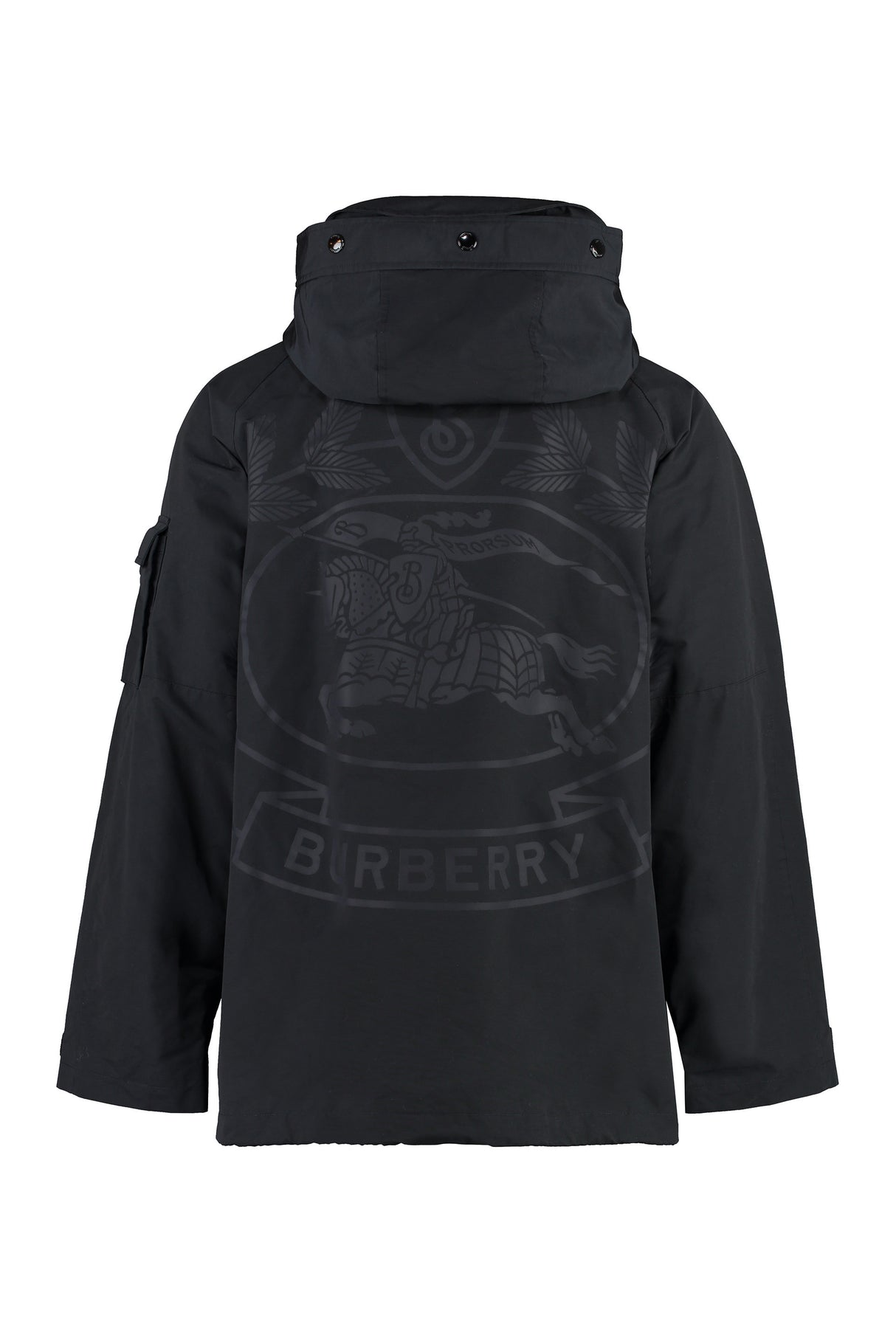 BURBERRY Black Nylon Parka Jacket for Men - Spring/Summer 2023 Collection