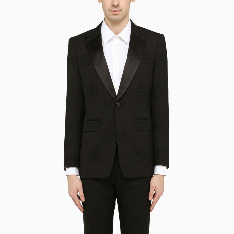 BURBERRY Elegant Black Tuxedo Jacket with Satin Lapels