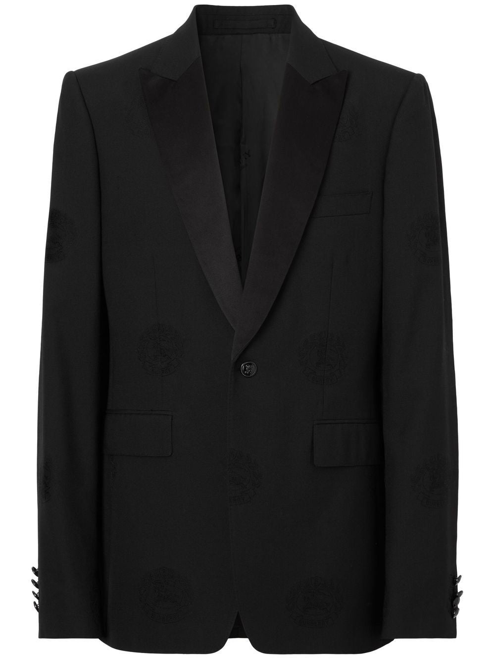 BURBERRY Tailored Tuxedo Jacket with Jacquard Details for Men