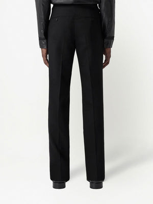 BURBERRY Men's Black Jacquard Tuxedo Trousers - SS23