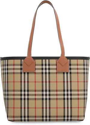 BURBERRY Beige Tartan Tote Handbag for Women