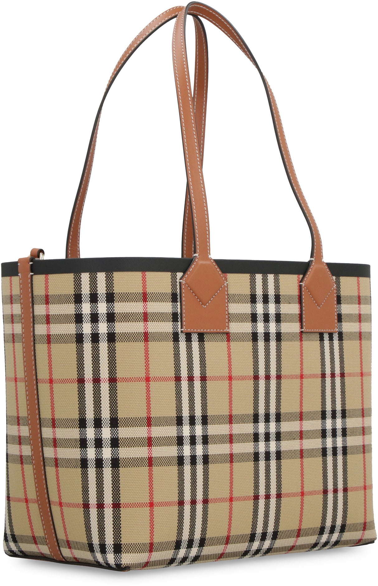 BURBERRY Beige Tartan Tote Handbag for Women