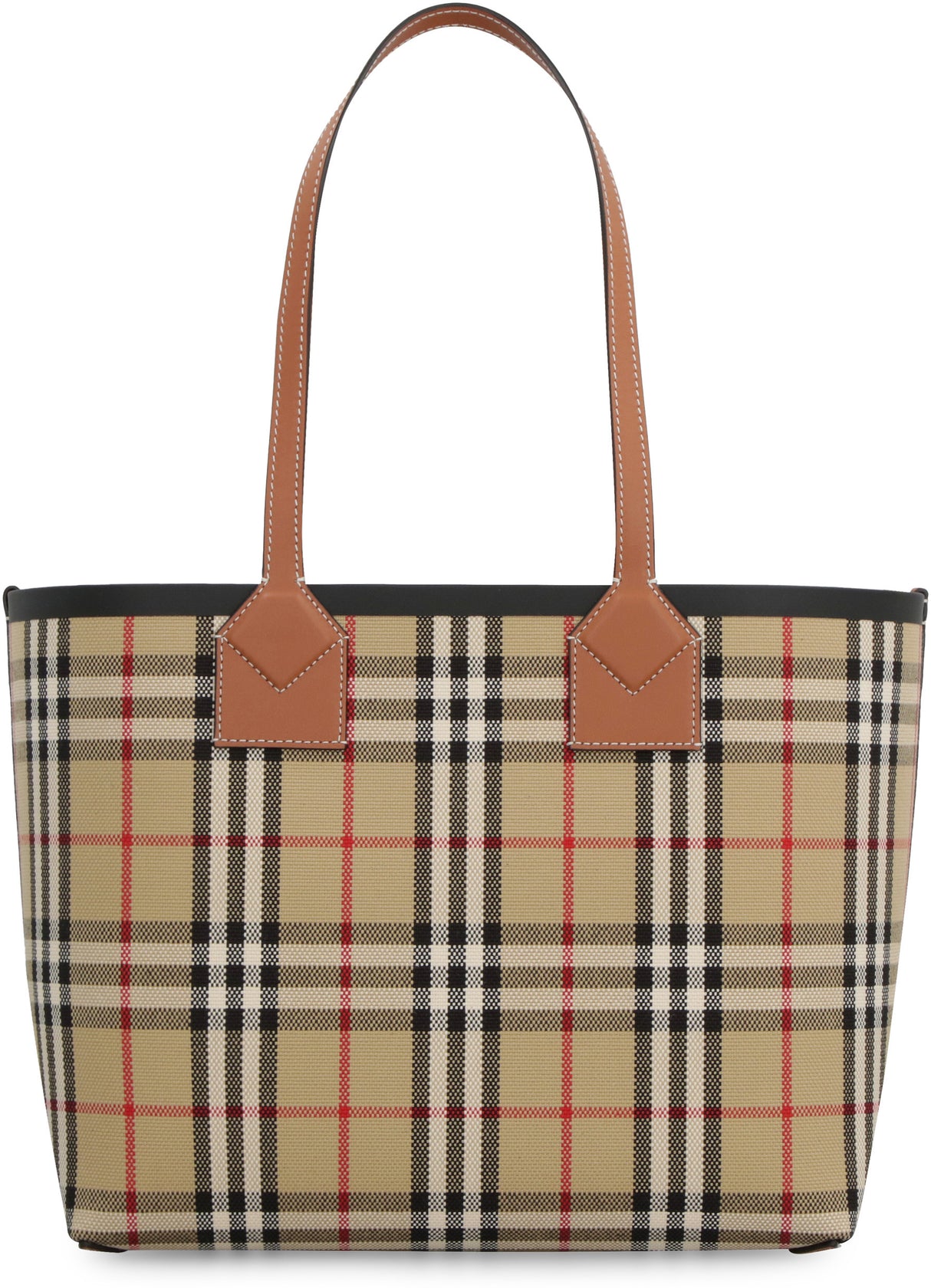 BURBERRY Beige Tartan Tote Handbag for Women