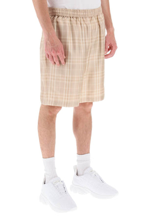 Men's Burberry Tartan Silk Shorts - Beige (2024 FW23 Collection)