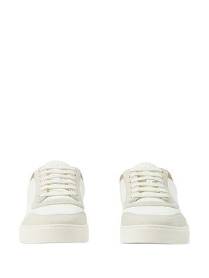 BURBERRY Men's White Calf Suede Sneakers for FW23