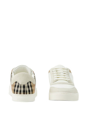 BURBERRY Men's White Calf Suede Sneakers for FW23