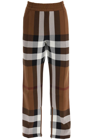 BURBERRY Men's Brown Check Straight-Leg Track Pants for FW23