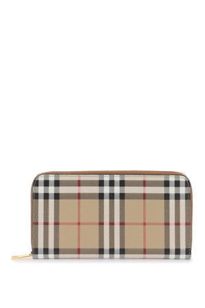 BURBERRY Vintage Check Wallet in Beige with Calfskin Interior and Gold-Tone Hardware