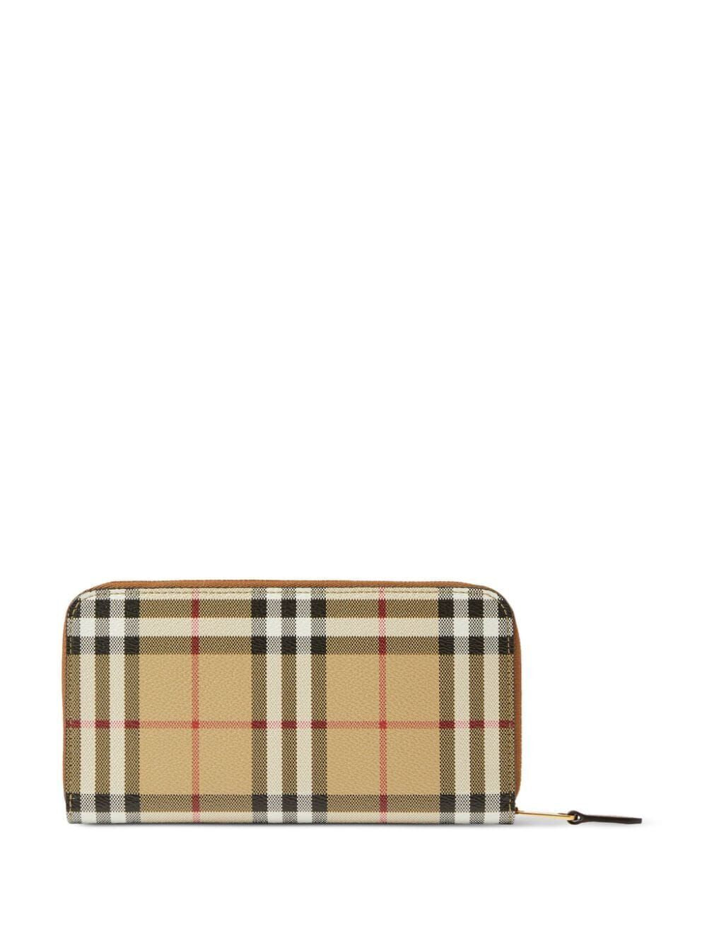 BURBERRY Vintage Check Wallet in Beige with Calfskin Interior and Gold-Tone Hardware