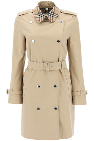 BURBERRY Beige Vintage Check-Trim Short Trench Jacket for Women