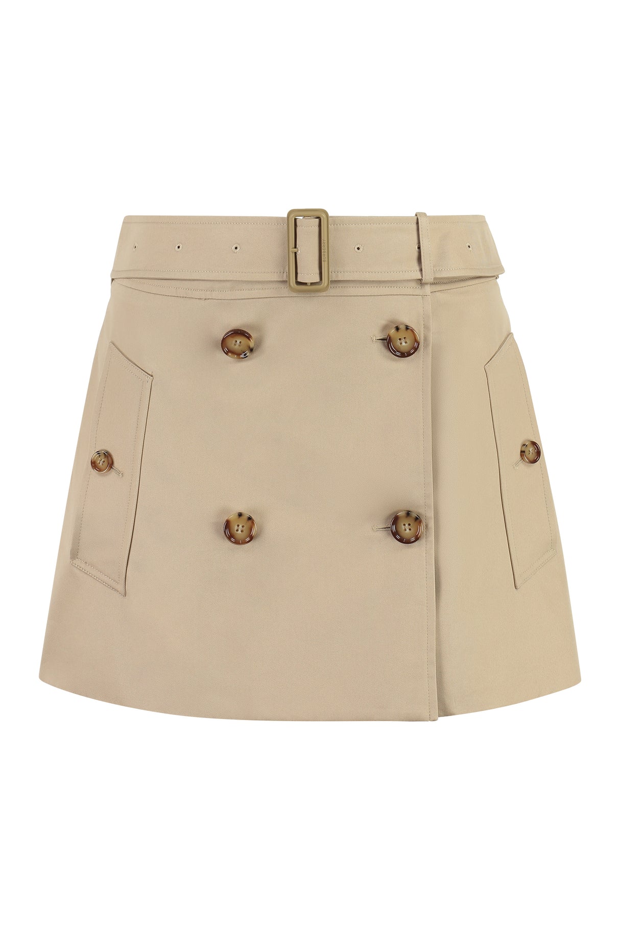 Coordinated Waist Belt Cotton Mini-Skirt cho nữ màu Beige - Thu/Đông 2023