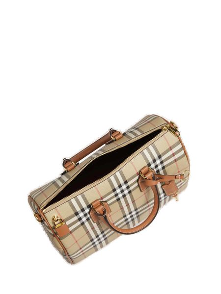 BURBERRY Checkered Medium Bowling Handbag