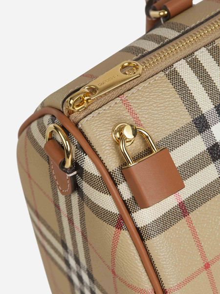 BURBERRY Luxury Check Bowling Handbag for Women