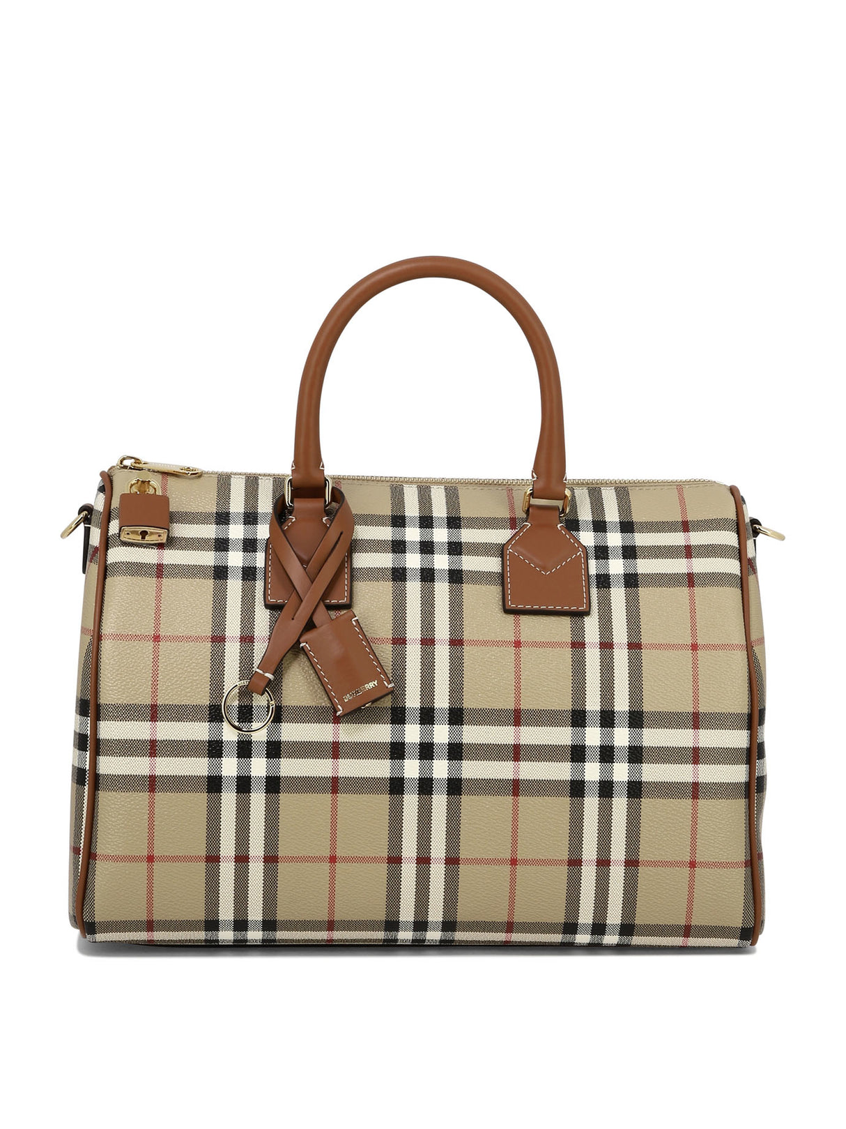 BURBERRY Luxury Check Bowling Handbag for Women