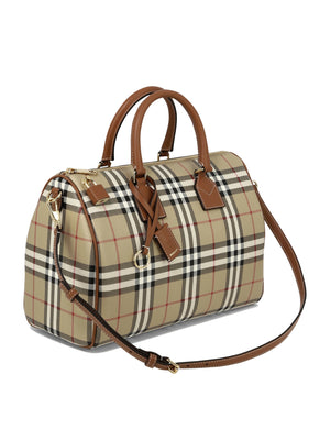 BURBERRY Luxury Check Bowling Handbag for Women