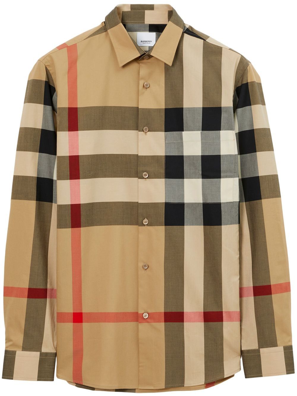 BURBERRY Classic Beige Check Cotton Shirt for Men - Spring/Summer 2024