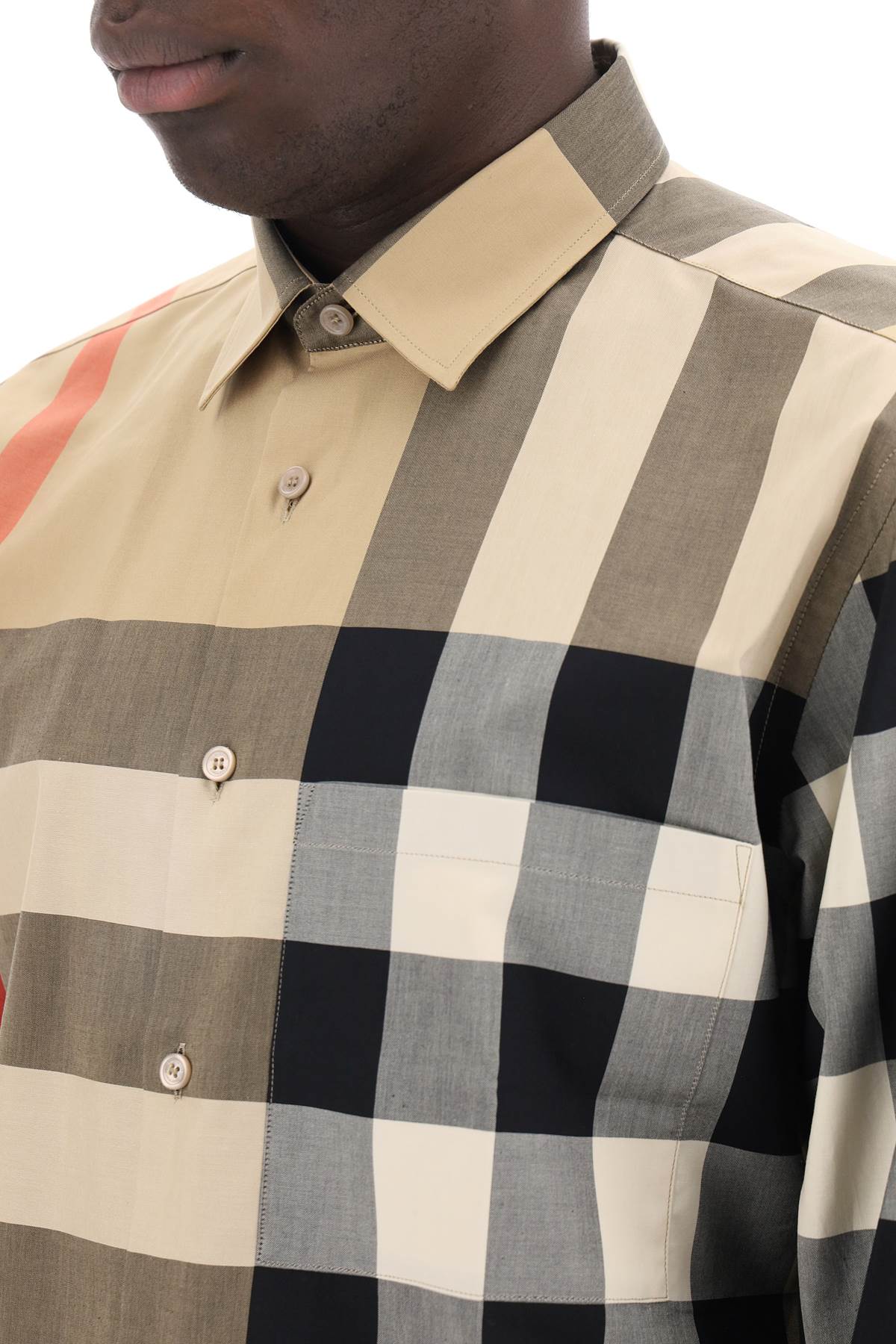 BURBERRY Slim Fit Oversized Check Shirt - Long Sleeve