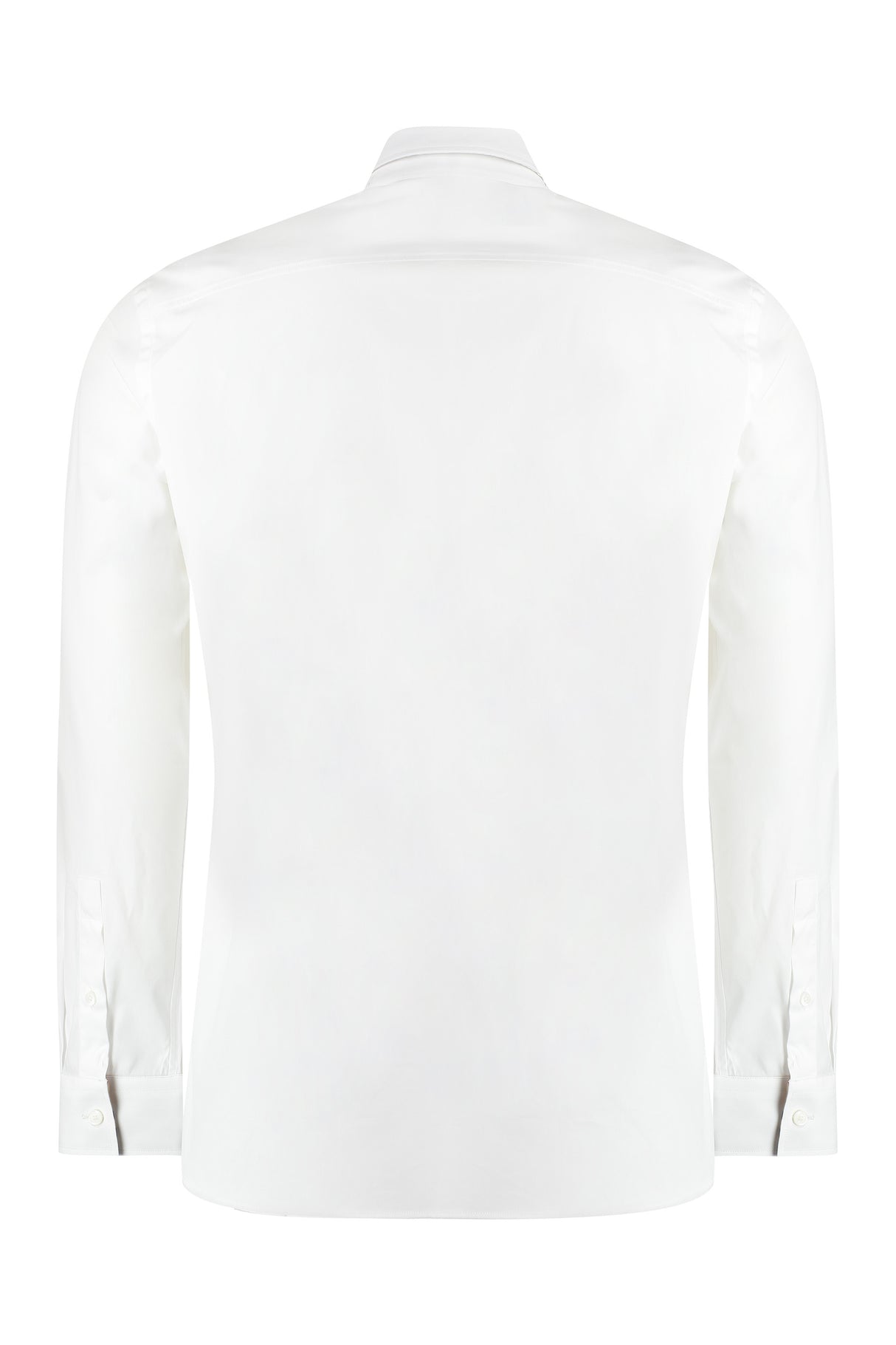 BURBERRY Men's White Cotton Shirt with Classic Collar and Rounded Hem - FW23