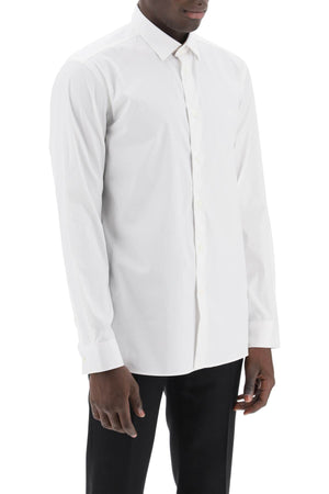 قميص قطن مطاطي أبيض للرجال