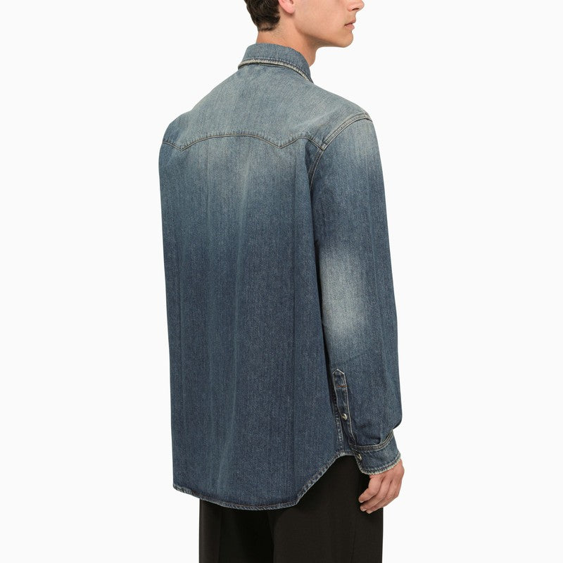 BURBERRY Blue Denim Shirt for Men - FW23 Collection