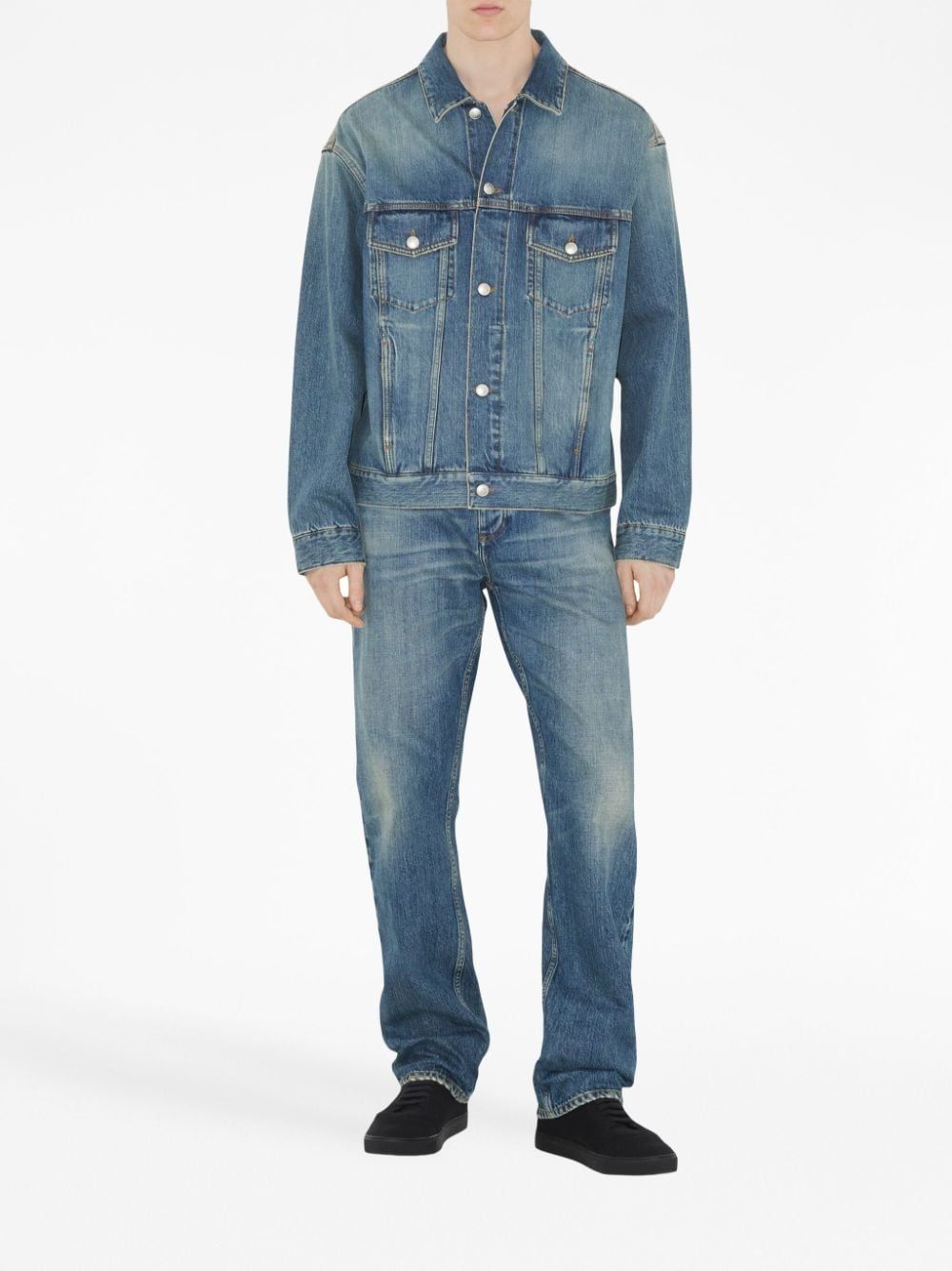 Blue Straight-Leg Denim Jeans for Men