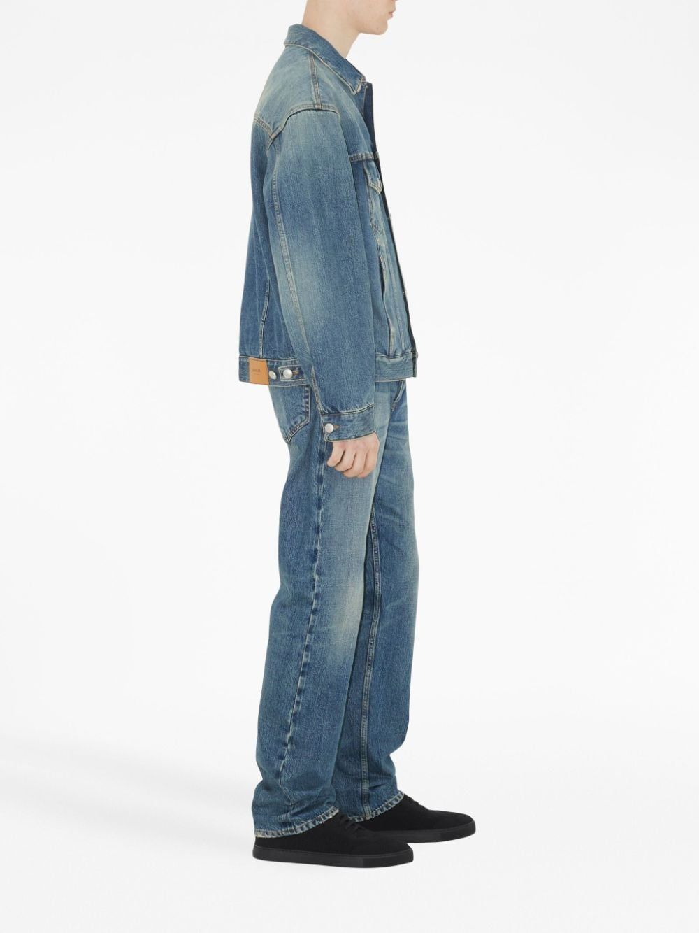 Blue Straight-Leg Denim Jeans for Men