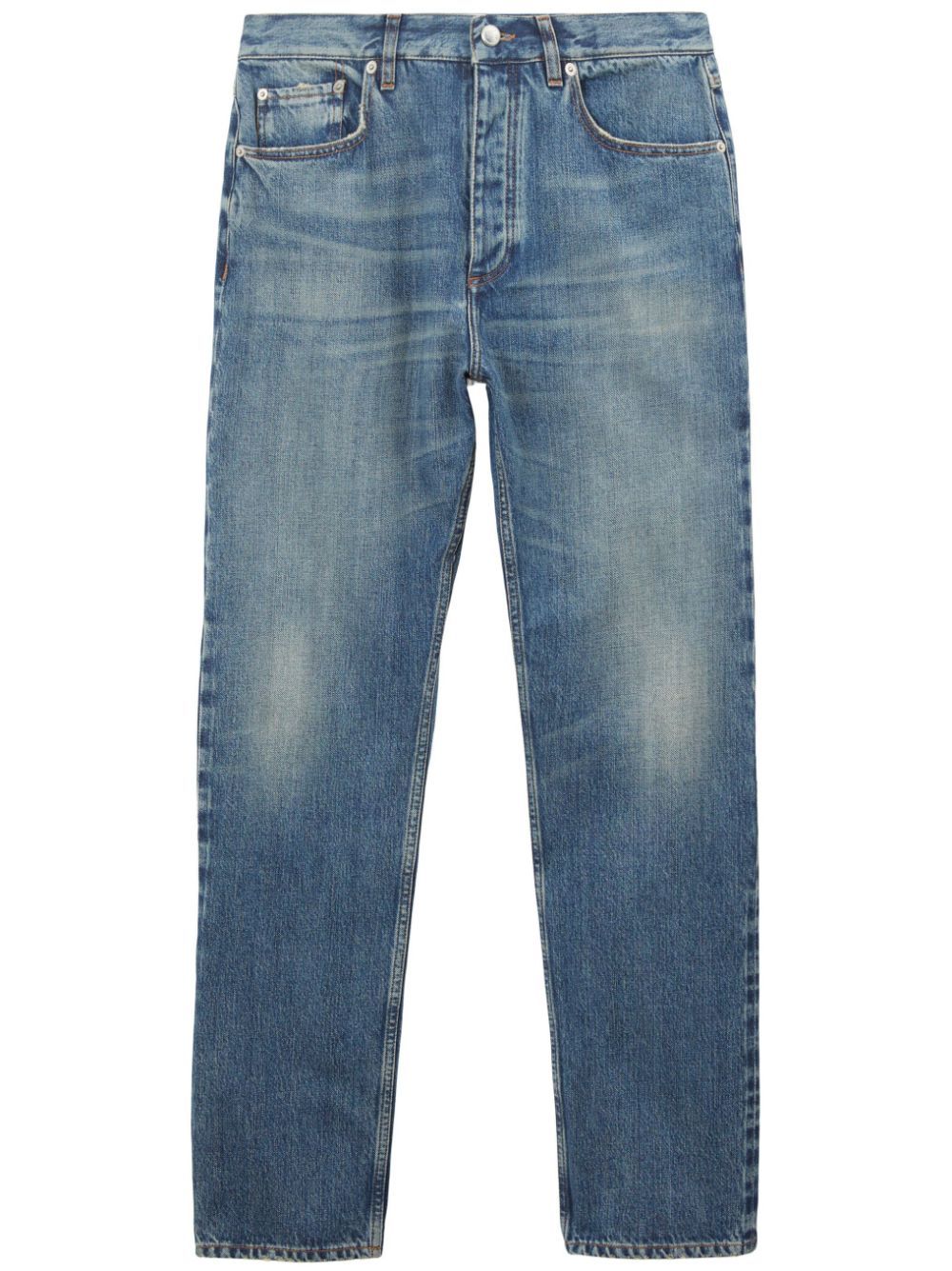 Blue Straight-Leg Denim Jeans for Men