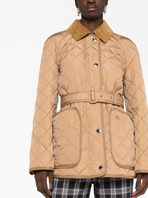 BURBERRY Quilted Women's Jacket with Belt - Size S