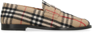 Men's Wool Loafers in Beige with Check Motif - FW23