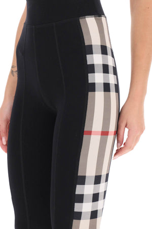 BURBERRY Check Panel Stretch Leggings