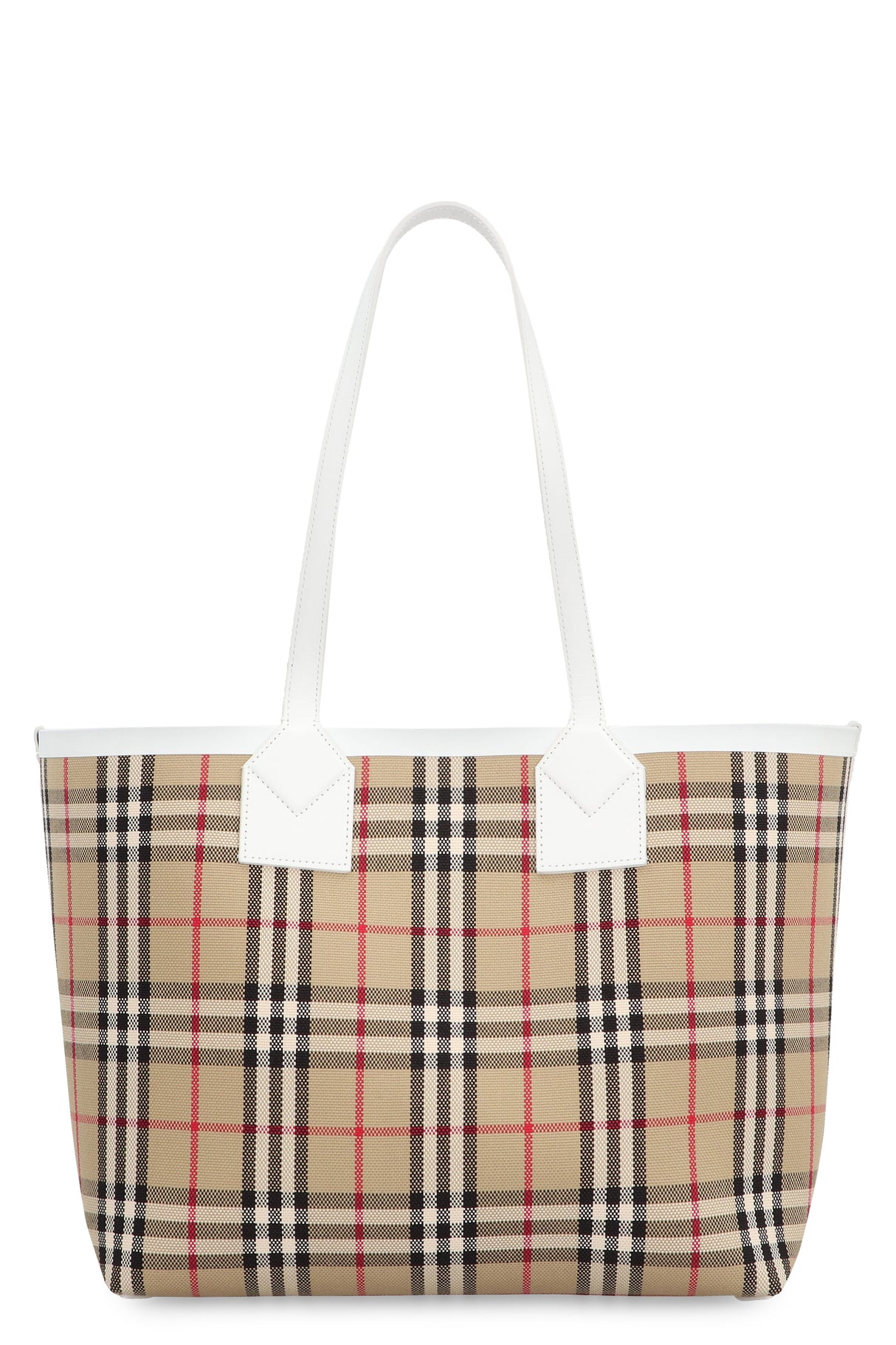 Beige Tote Vải Kẻ Ô Cho Phụ Nữ