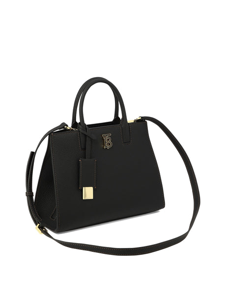 BURBERRY "Mini Frances" Women's Black Calf Leather Handbag for Fall/Winter 2024