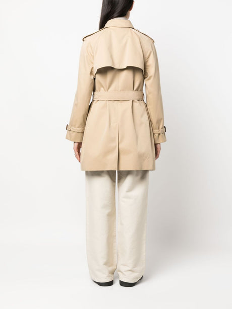 Cotton Trench Jacket in Beige with Vintage Check Lining - Women's Outerwear by Burberry