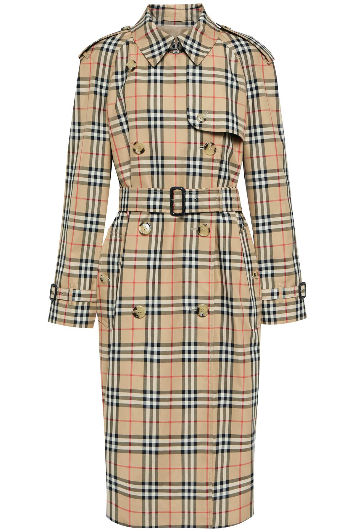 Chic Check Trench Jacket - Iconic Beige