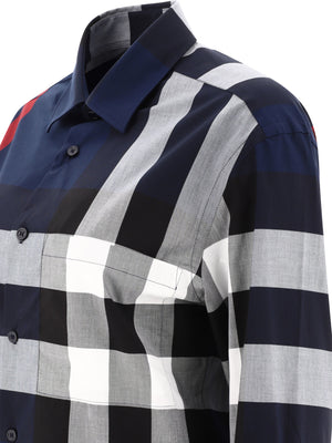 BURBERRY Men's Long Sleeve Blue Shirt - SS24 Collection