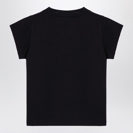 BALENCIAGA Cropped Washed Black T-Shirt