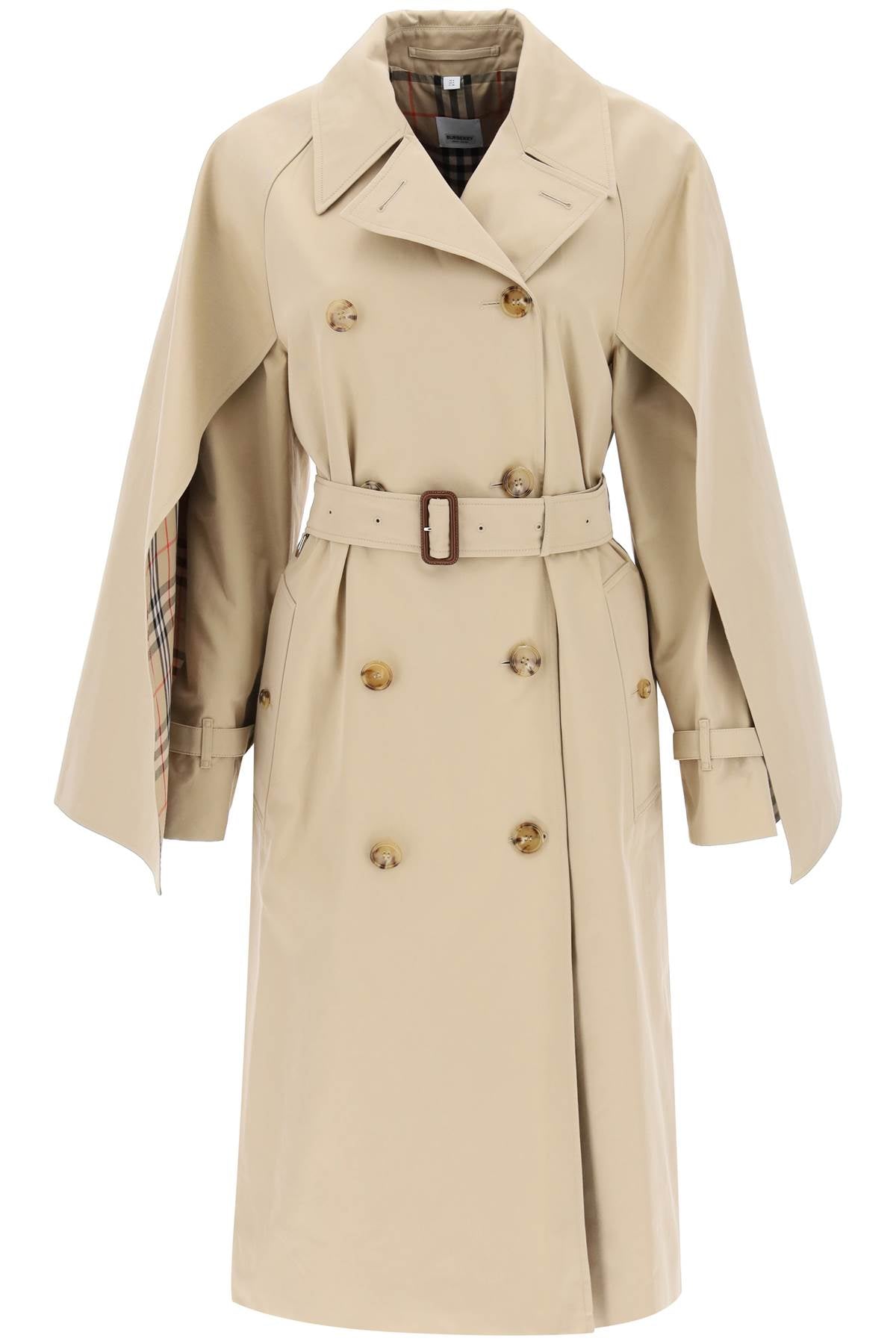 BURBERRY Double-Breasted Raincoat in Cotton Gabardine for Women