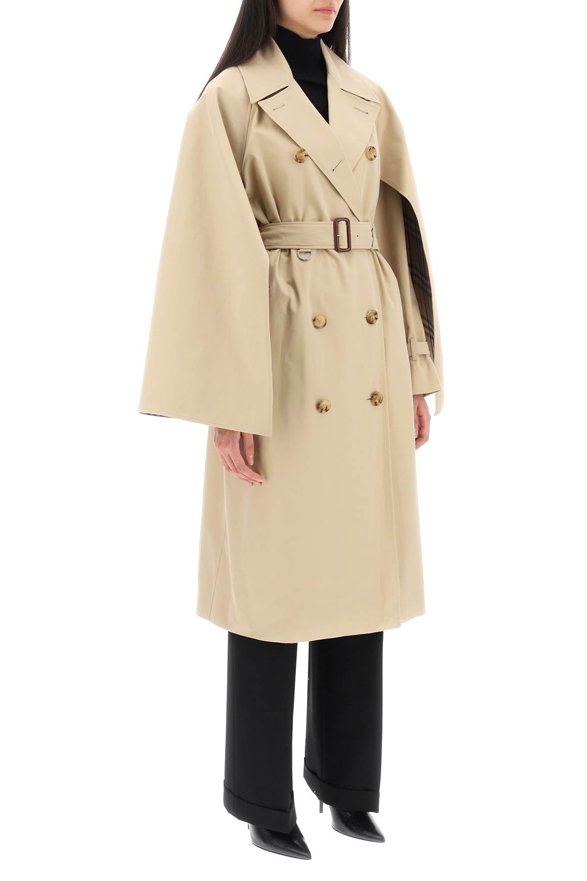 BURBERRY Honey Cotton Gabardine Coat - FW23 Collection