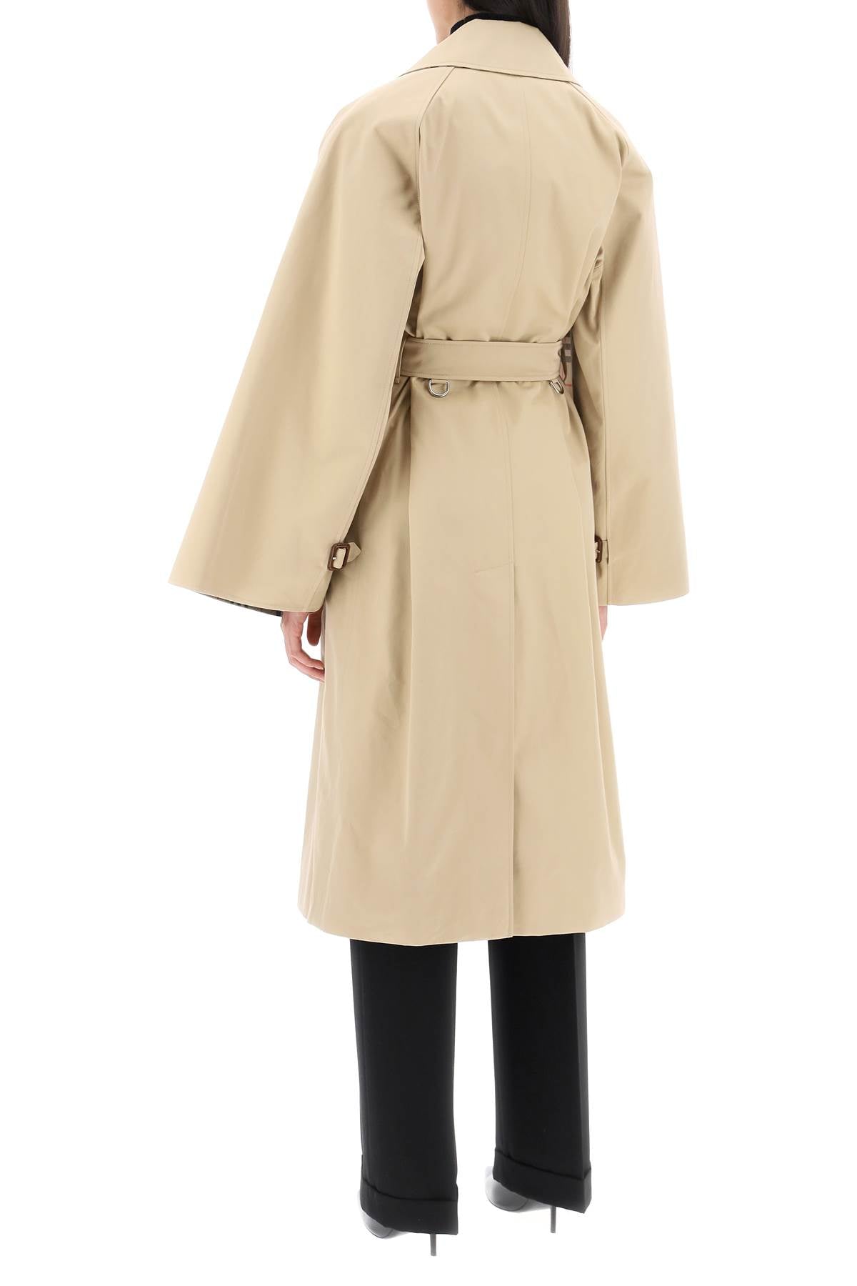 BURBERRY Double-Breasted Raincoat in Cotton Gabardine for Women