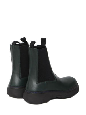 BURBERRY Fashionable 23FW Men's Laced Up Boots in Jungle Green