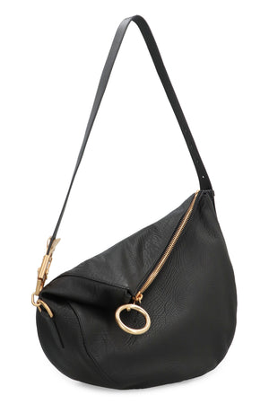 BURBERRY Classic Pebbled Calfskin Medium Handbag with Gold-Tone Hardware and Suede Lining - Black