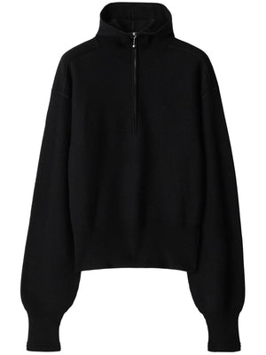 Men's Black Wool Half-Zip Jumper for FW23