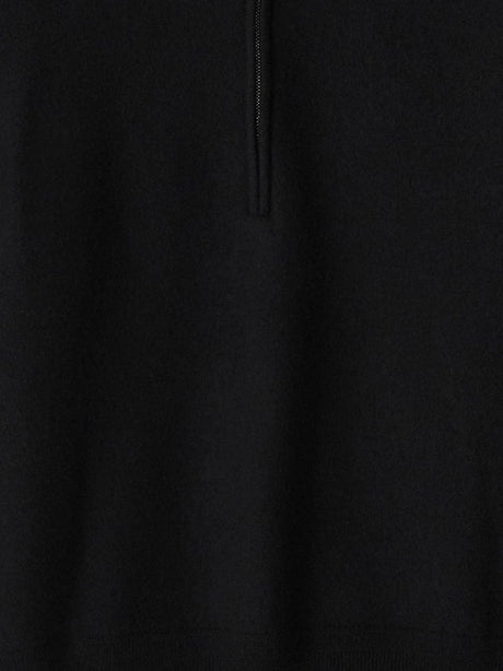 Men's Black Wool Half-Zip Jumper for FW23