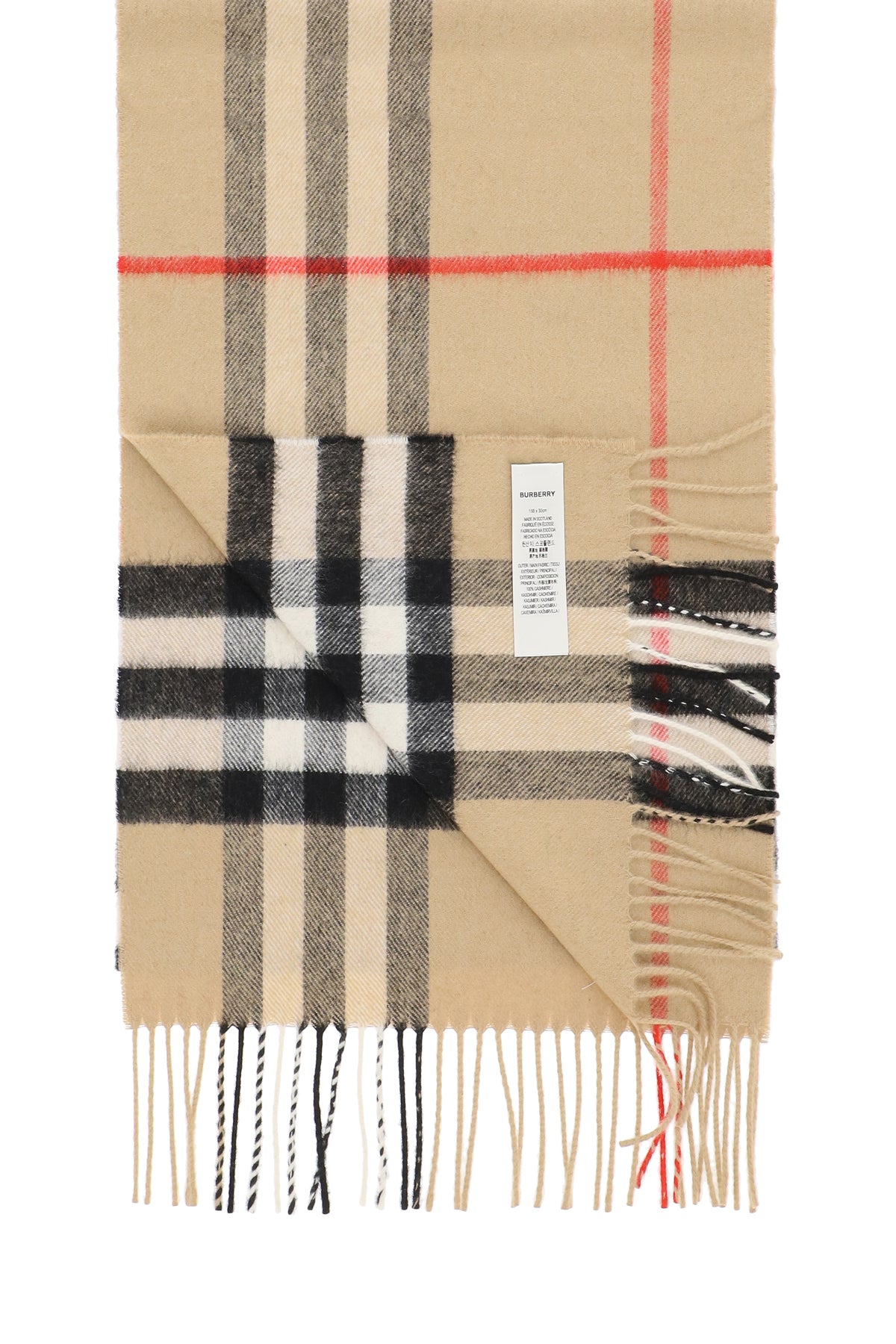 BURBERRY Giant Checkered Design Cashmere Scarf