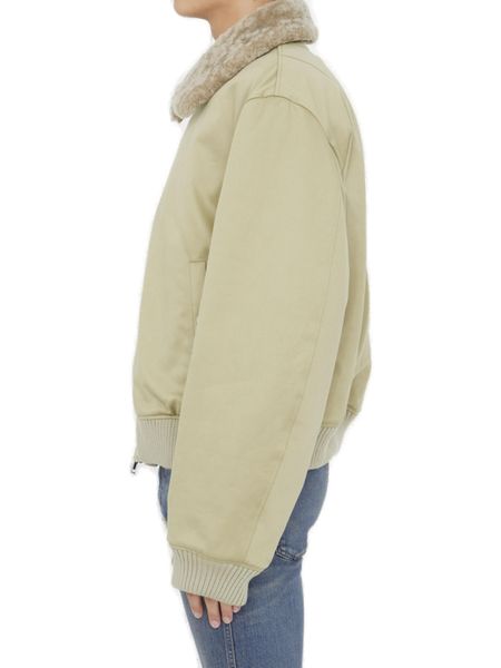 Áo khoác Beige Zipped Bomber nam